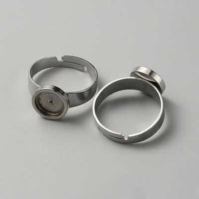 304 Stainless Steel Adjustable Bezel Cup Ring Settings