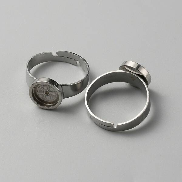 304 Stainless Steel Adjustable Bezel Cup Ring Settings