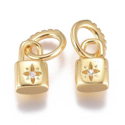 Brass Micro Pave Cubic Zirconia Pendants
