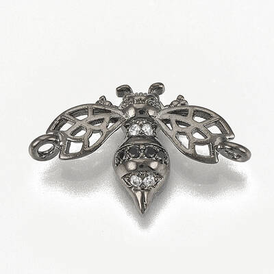 Brass Micro Pave Cubic Zirconia Links