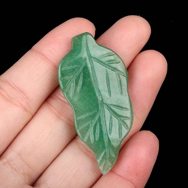 Natural Green Aventurine Carved Healing Leaf Stone