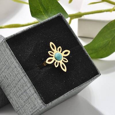 Synthetic Turquoise Finger Rings