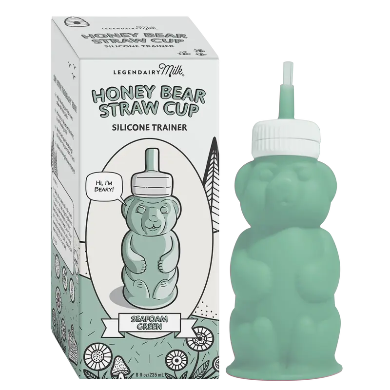 Honey Bear Straw Cup - Legendairy Milk - 8 oz Food Grade Silicone - Dishwasher Safe - 1 Bottle and 2 Straws - Reusable - Wate...
