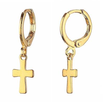 Brass Huggie Hoop Earrings