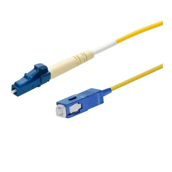 46138 Monoprice SMF Optic Cable LC-SC UL 2mm 9/125 OFNR Simplex Yellow 1m