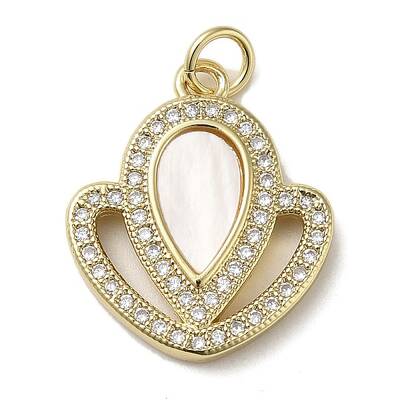 Brass Micro Pave Cubic Zirconia Pendants