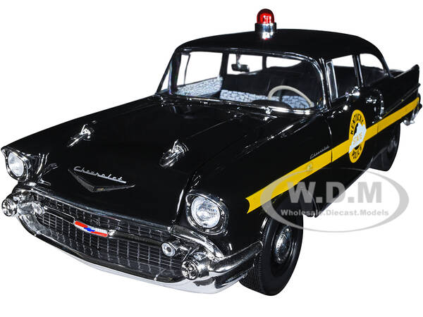 1957 Chevrolet 150 Sedan Black with Yellow Stripes \