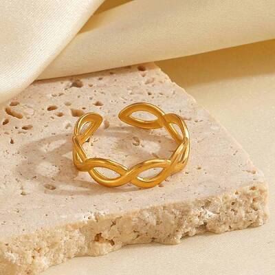 304 Stainless Steel Criss Cross Open Cuff Rings