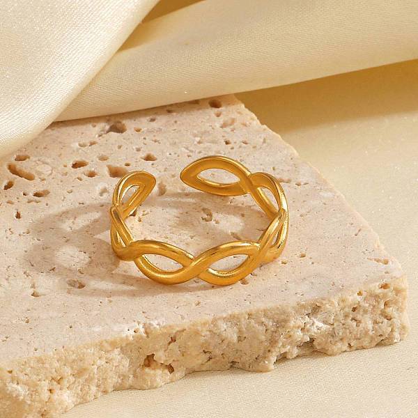 304 Stainless Steel Criss Cross Open Cuff Rings