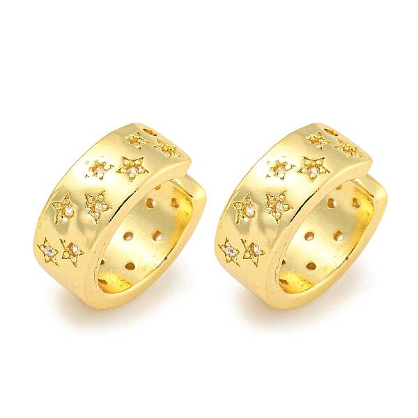 Brass Micro Pave Cubic Zirconia Cuff Earrings