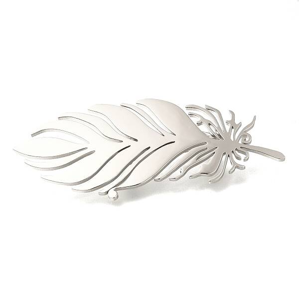 Feather 201 Stainless Steel Brooch for Women