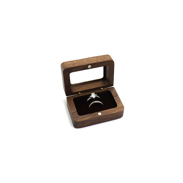 Magnetic Wooden Ring Storage Boxes