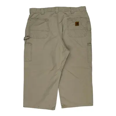 Carhartt Cargo Carpenter Shorts - 38W 13L Beige Cotton | Size: 38″ waist