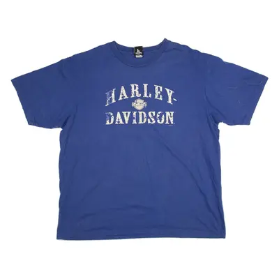 HARLEY DAVIDSON Mens T-Shirt Blue 2XL