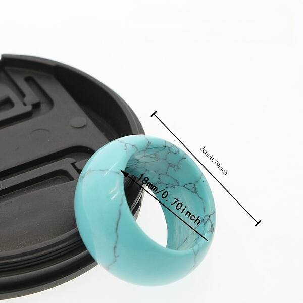 Synthetic Turquoise Plain Band Rings