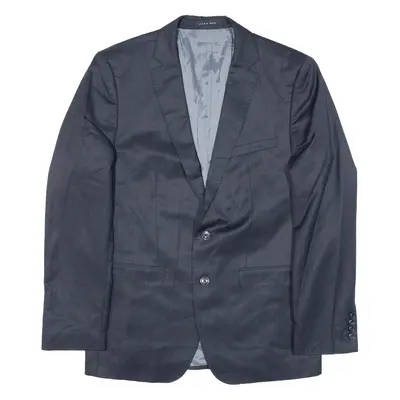 ZARA MAN Blazer Jacket Blue Wool Pinstripe Mens L