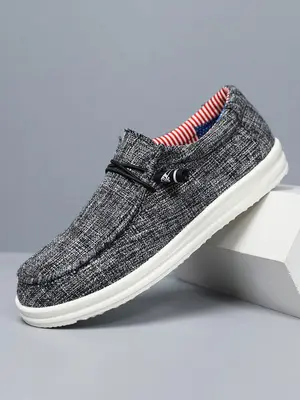 Men's Casual Solid Color Slip-on Loafers, Breathable Lightweight Shoes, Outdoor Walking and Driving, All Seasons