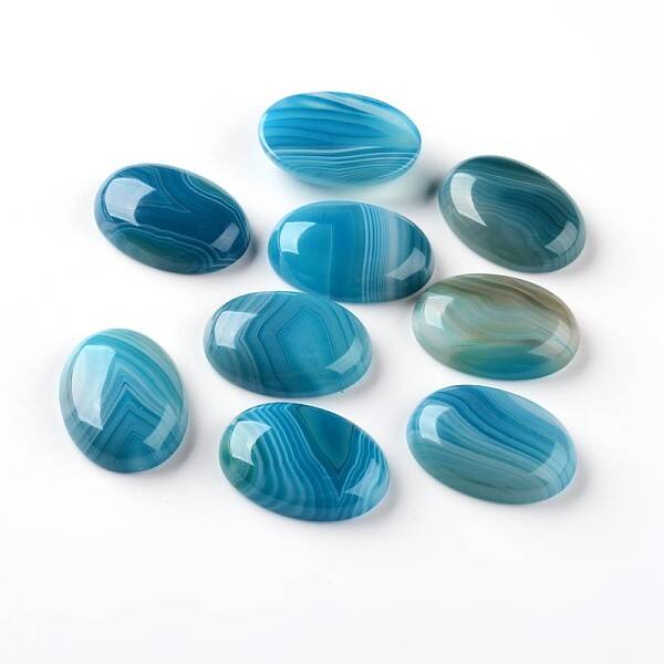 Oval Natural Striped Agate/Banded Agate Cabochons