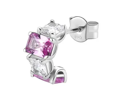 Brosway Fancy Vibrant Pink Timeless Silver Single Earring FVP08