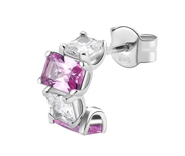 Brosway Fancy Vibrant Pink Timeless Silver Single Earring FVP08