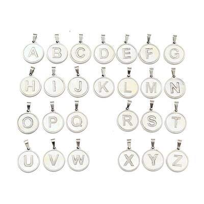 304 Stainless Steel with White Shell Pendants