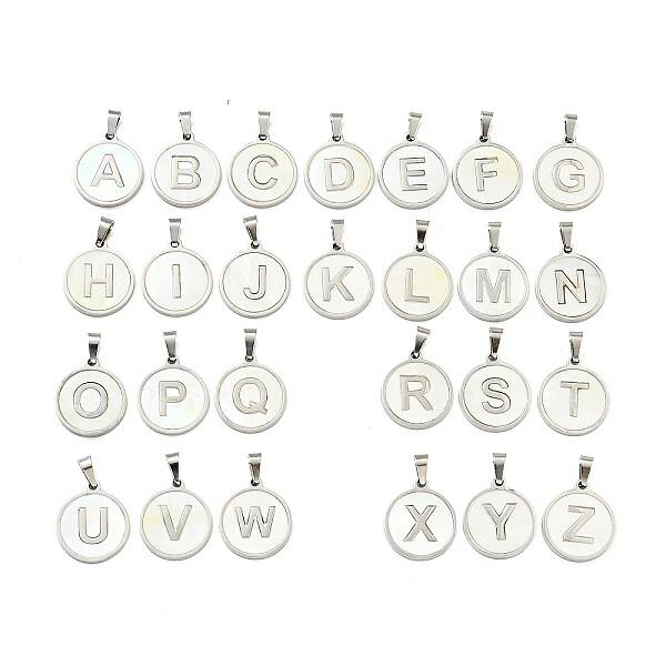 304 Stainless Steel with White Shell Pendants