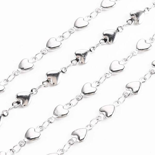 Non-Tarnish 201 Stainless Steel Heart & Oval Link Chains