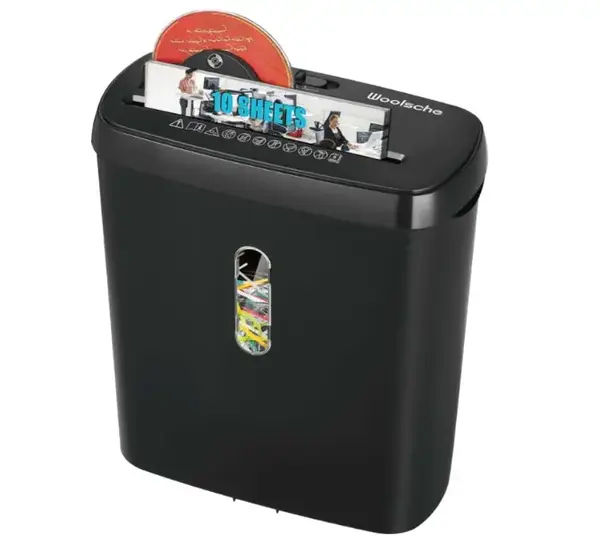 Woolsche Home Office Paper Shredder 10-Sheet Strip Cut with 3.17-Gallon Basket - P-2 Security Level - CD & Credit Card Shredd...