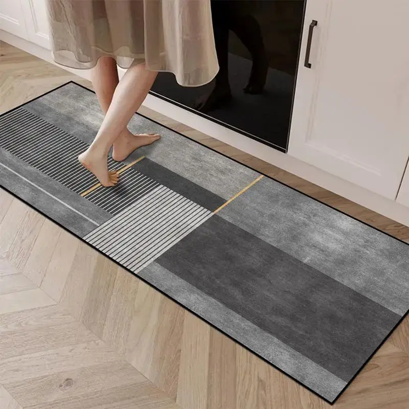 Line Pattern Carpet, Modern Simple Floor Mat with Water Absorption, Decorative Large Rug for Home Living Room Bedroom Kitchen...