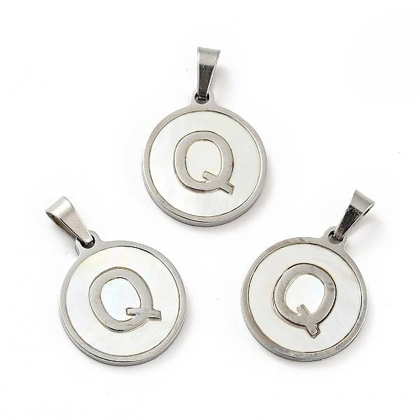 304 Stainless Steel with White Shell Pendants