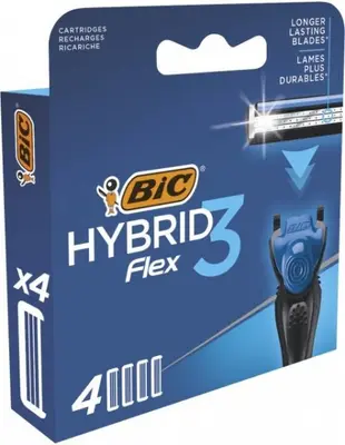 Bic Hybrid3 Flex Razor Refill Blades 3 Blades 4 pcs.