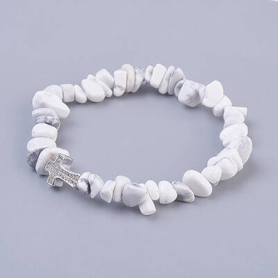 Synthetic Howlite Beads Stretch Bracelets