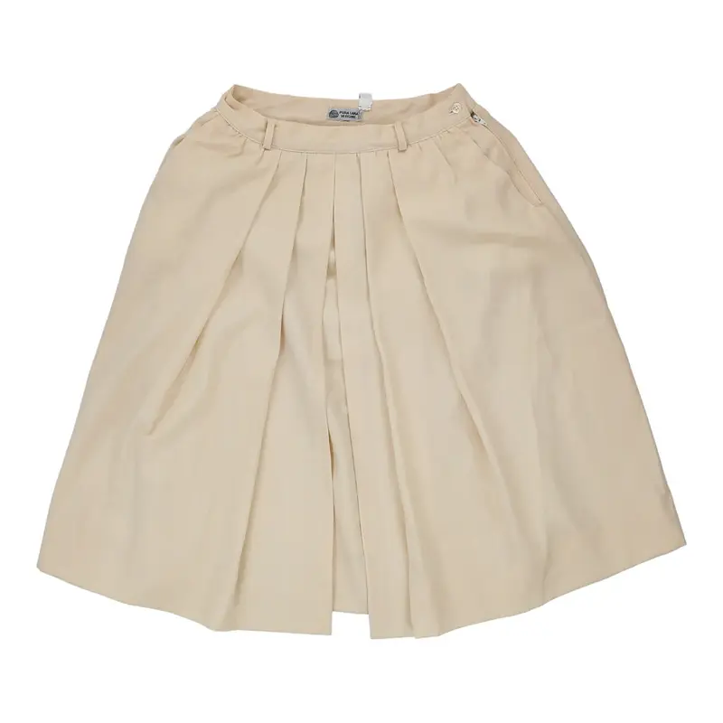 Unbranded Midi Skirt - 27W 27L Cream Virgin Wool