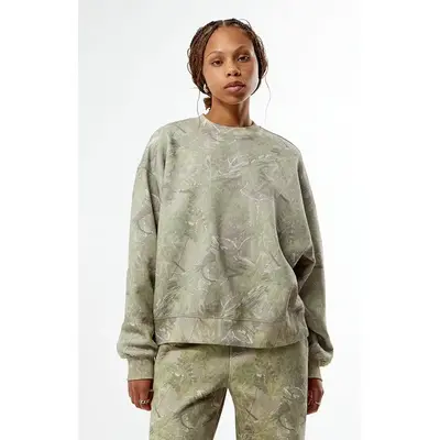 Pacsun Women's Tree Camo Crew Neck Sweatshirt