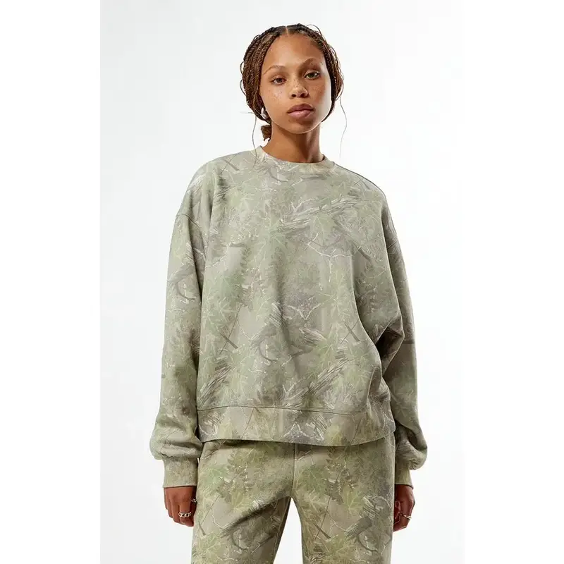 Pacsun Women's Tree Camo Crew Neck Sweatshirt