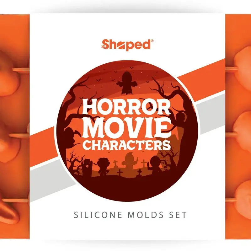 Shaped Horror Movie Characters Silicone Baking Mold Set with 6 Spooky Designs Flexible Food-Grade Non-Toxic BPA-Free Bakeware...