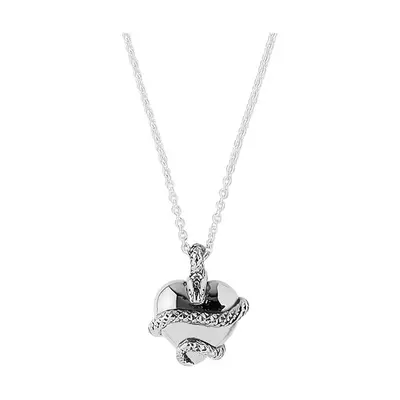 Wise Heart Charm Necklace Silver | Size: .75 in. Charm + 18 in. Chain