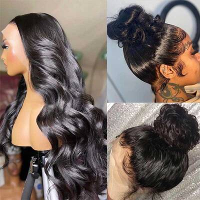 Pre Plucked 360 HD Transparent Lace Frontal Wig with Baby Hair Brazilian Body Wave Human Hair Wigs