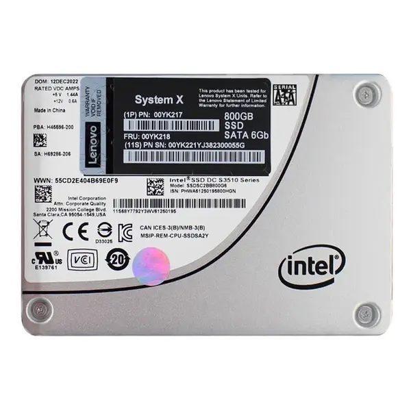 00YK221 Lenovo 800GB Multi-Level Cell SATA 6Gb/s 2.5-Inch Solid State Drive