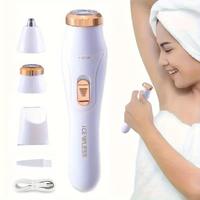 Electric Hair Trimmer, 1 Set Rechargeable Cordless Hair Trimmer Hair Removal Machine, Multifunctional Bikini Shaver and Facia...