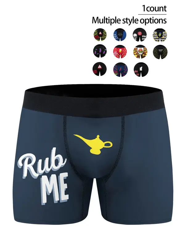 Men's Back To School Cartoon Letter Print Boxer Brief, Casual Comfy Breathable Underwear for Daily Wear, Mens Underwear for ...