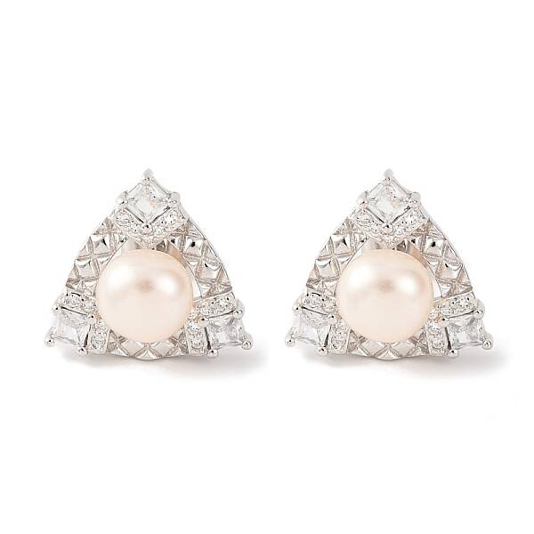 925 Sterling Silver Triangle Stud Earrings
