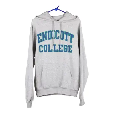 Endicott College Champion College Hoodie - Small Grey Cotton Blend