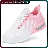Womens Air Running Shoes Womens Walking Shoes Lightweight Women Sneakers Air Cushion Tennis Shoes for Gym Workout Sports