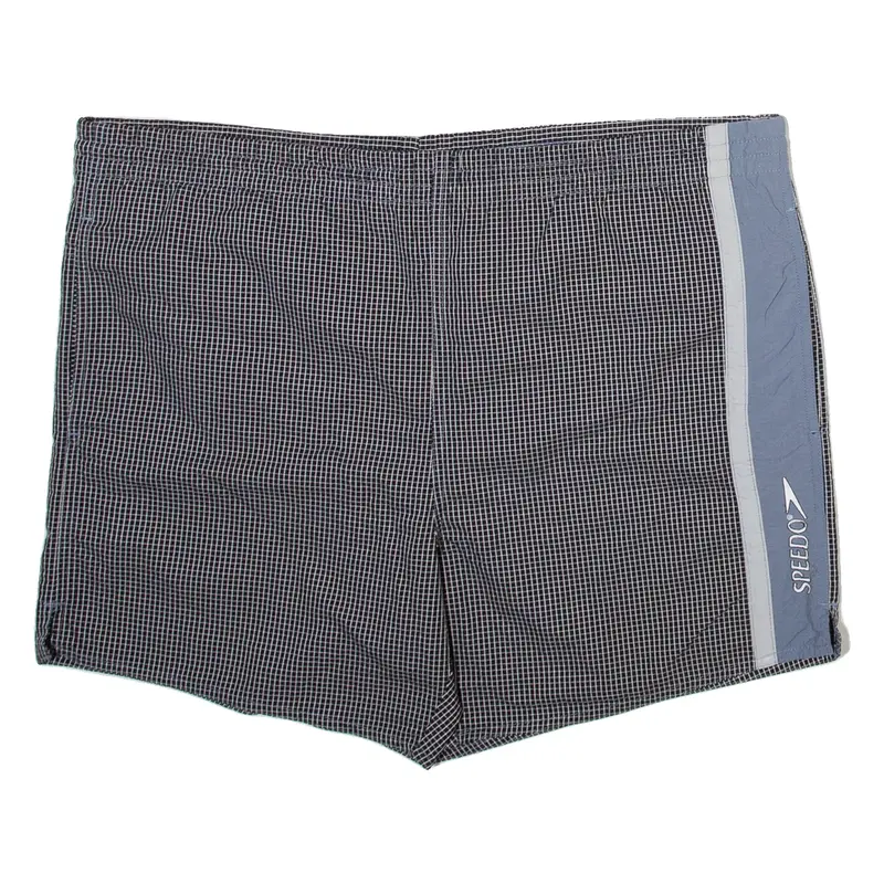SPEEDO Mens Swimming Shorts Black Check L W40