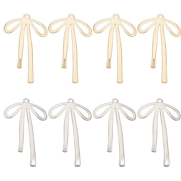 8Pcs 2 Colors Brass Pendants