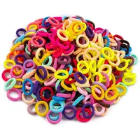 350 PCS Multicolor Cotton Hair Ties – Small Baby Hair Elastics for Kids and Girls, No Crease Finger Ponytail Holders (20 Co...