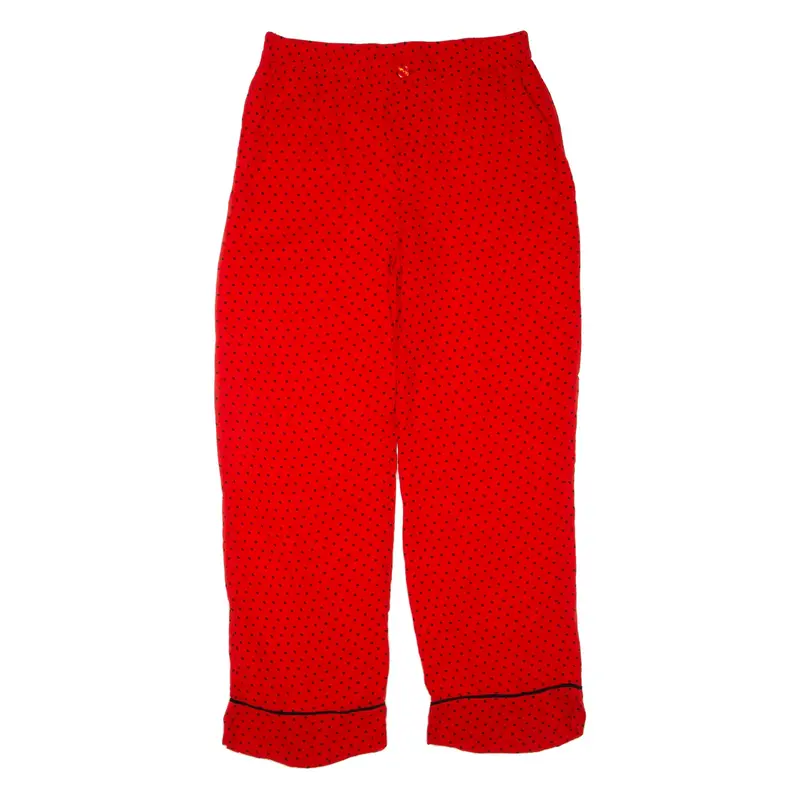 GANNI Spotted Womens Trousers Red Regular Wide-Leg W34 L30
