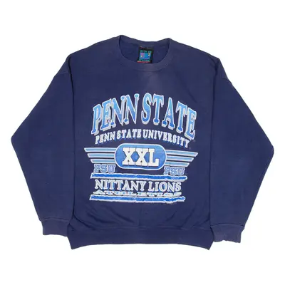 WITH AN ATTITUDE Penn State University Mens Sweatshirt Blue 90s USA L
