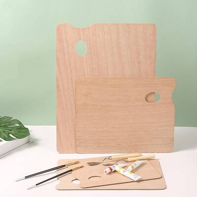 Rectangular Unfinished Wood Watercolor Oil Palette